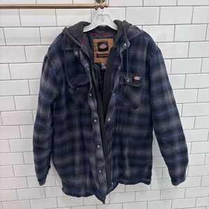 Dickies Men's Blue Plaid Work Jacket